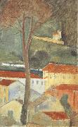 Amedeo Modigliani Landscape at Cagnes (mk39) oil on canvas